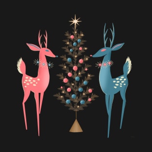 Midcentury Pink And Aqua Holiday At The North Pole T-Shirt