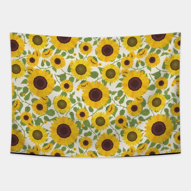 Sunflower Pattern Tapestry by aquariart