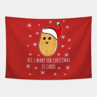 All I Want For Christmas Is Carbs - ugly christmas Tapestry