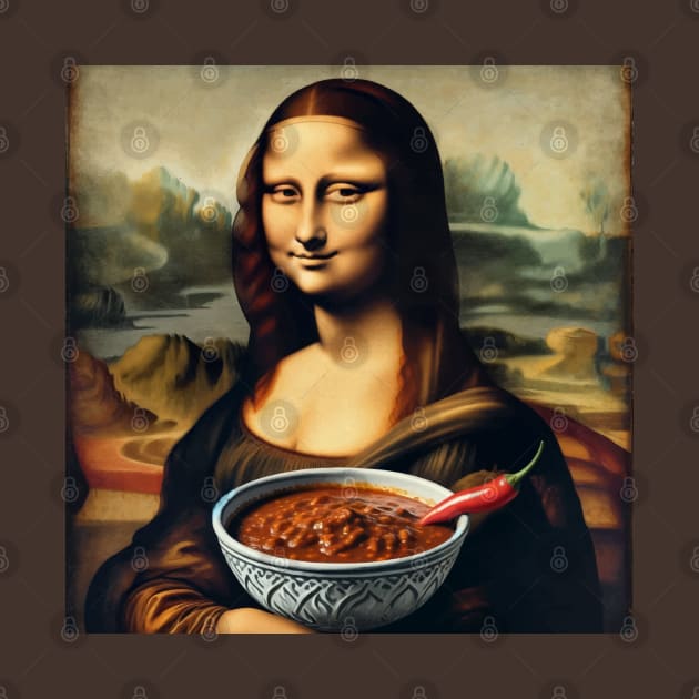 Mona Lisa's Chili Delight Tee - National Chili Day Special by Edd Paint Something