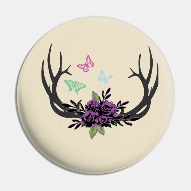 Deer Antlers Pin by KwaaiKraai