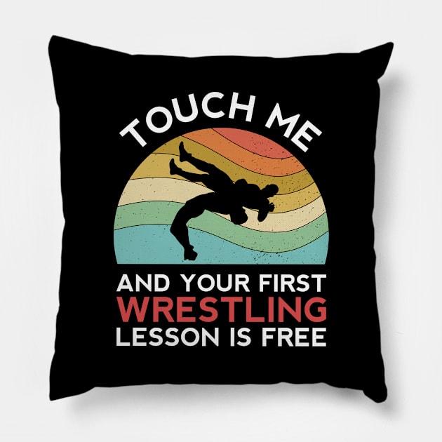 Funny Wrestling Coach Fighting Sparring MMA Wrestler Martial Arts College Pillow by Shirtsurf