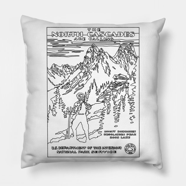 North Cascades Pillow by TheCosmicTradingPost