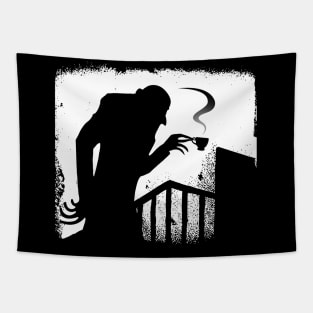 Nosfera-tea Funny Vintage Tea Drinker Nosferatu Gift For Horror and Tea Lovers Tapestry