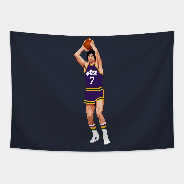 Pete Maravich Pixel Tapestry by qiangdade