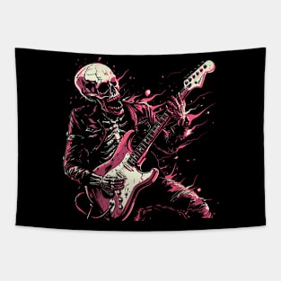 Skeleton playing guitar Tapestry