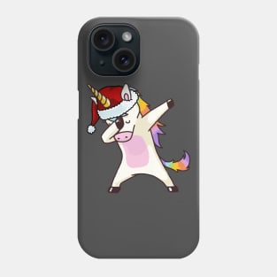 Dabbing Unicorn Shirt Hip Hop Dab Santa Hat Christmas Shirt II Phone Case