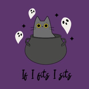 Witch cauldron cat T-Shirt