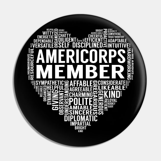 AmeriCorps Member Heart Pin by LotusTee