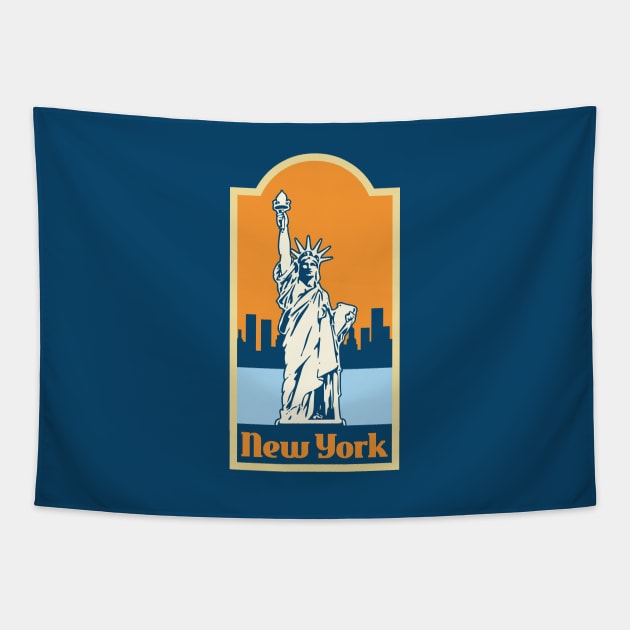 New York Liberty Statue Tapestry by Wintrly