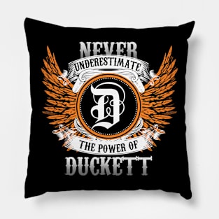 Duckett Name Shirt Never Underestimate The Power Of Duckett Pillow