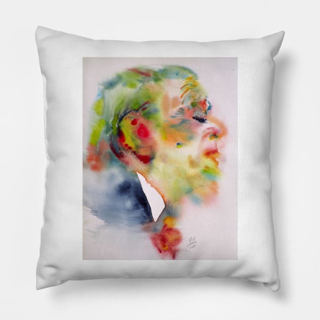 BORGES - watercolor portrait.4 Pillow by lautir