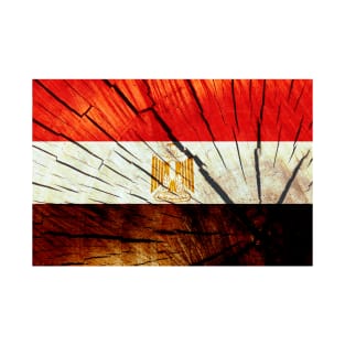 Flag of Egypt – Tree Trunk Wood T-Shirt