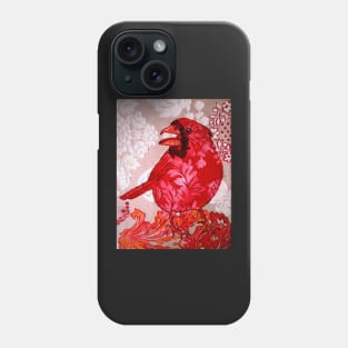 Red Bird Sitting on a Wall Phone Case