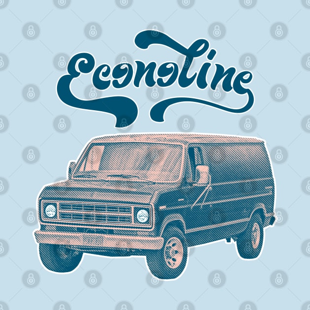 Vintage Custom Econoline Van / Faded Thrift Style Retro Design by DankFutura