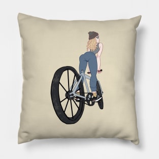 bike girl Pillow