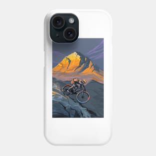 Sunset peak mountain biker Phone Case