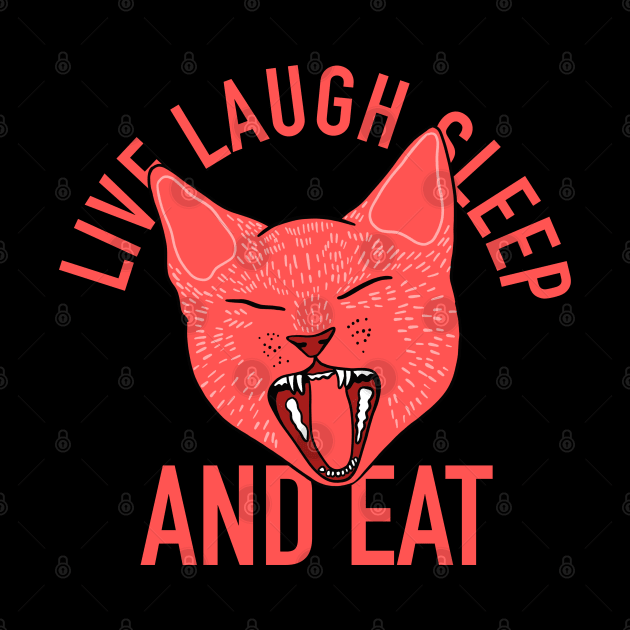 Cute Cat Yawning - Live Laugh Sleep - Aesthetic Tumblr Meow Kitty by isstgeschichte