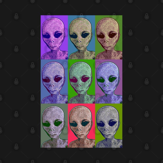 Alien Heads Pop Art by Mindseye222