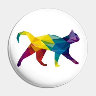 Rainbow abstract cat Pin