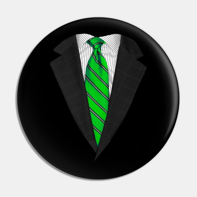 Green Suit Up! Realistic Suit and Tie Costume for Business Casual Pin by ChattanoogaTshirt