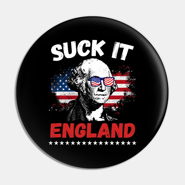 Funny Suck It England 4th of July George Washington 1776 Men Pin by mo designs 95