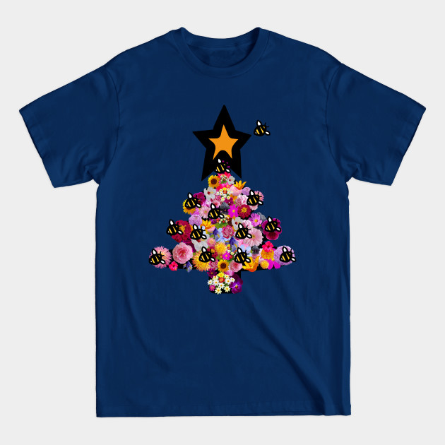 Floral Christmas Tree Bumblebee - Christmas - T-Shirt