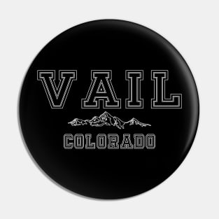 Vail Colorado - Town Ski Resort Lettering with a Mountain Decal Pin