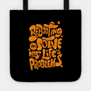 Witty Tech Wisdom Lifestyle Quotes - Bold Typographic Design Tote