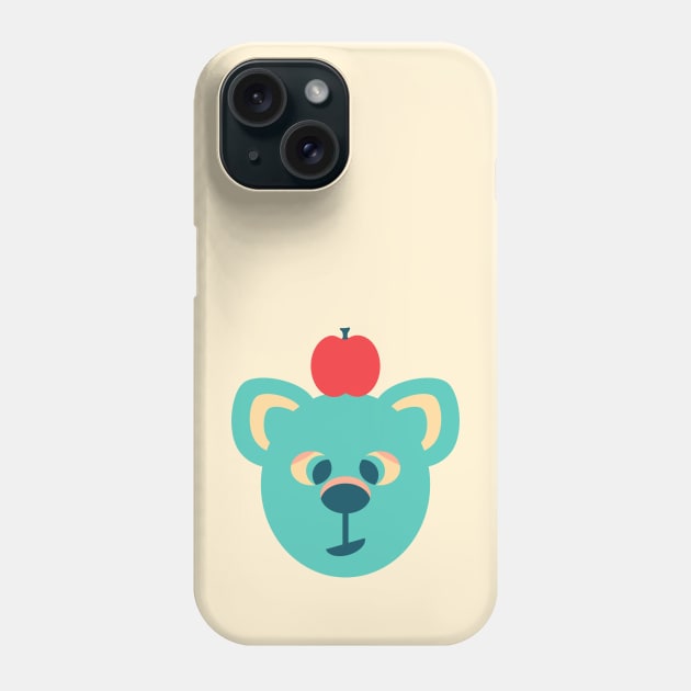 CUTE ADORABLE BEAR Friendly Sleepy Eyes Balanced Apple Kids - UnBlink Studio by Jackie Tahara Phone Case by UnBlink Studio by Jackie Tahara