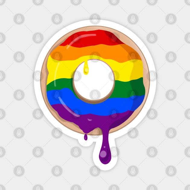 Gay Pride Donut Magnet by LittleGreenHat