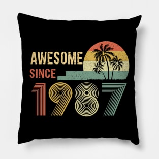 35 Years Old Awesome Since 1987 Gifts 35th Birthday Gift Pillow