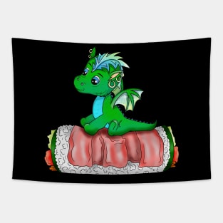 baby dragon sushi roll cartoon Tapestry