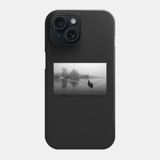 Crossing the misty lake Phone Case