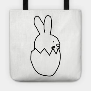 Bunny Rabbit Hatching from Easter Egg Minimal Design Tote