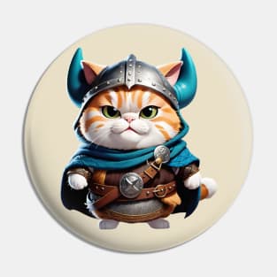 Cute Viking warrior cat Pin