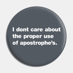 Proper use of Apostrophe's Pin