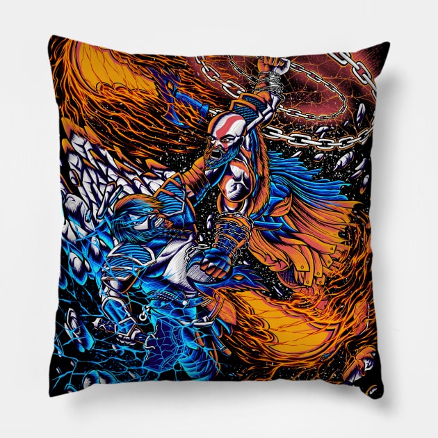 Kratos VS Thor Pillow by Alanside