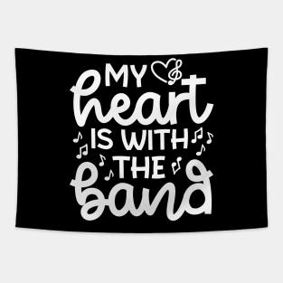 My Heart Is With the Band Marching Band Mom Cute Funny Tapestry