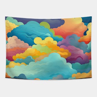 Dreamy Skies: Pastel Cloudscape Pattern Tapestry