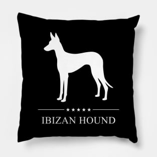 Ibizan Hound Dog White Silhouette Pillow