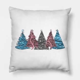 Large Spiral Transgender Pride Flag Christmas Tree Vector Pillow
