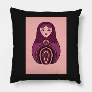 All the Pink Russian Doll Pillow
