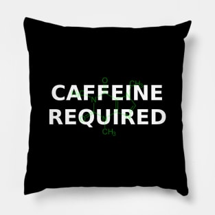 Caffeine Required with caffeine molecule Pillow