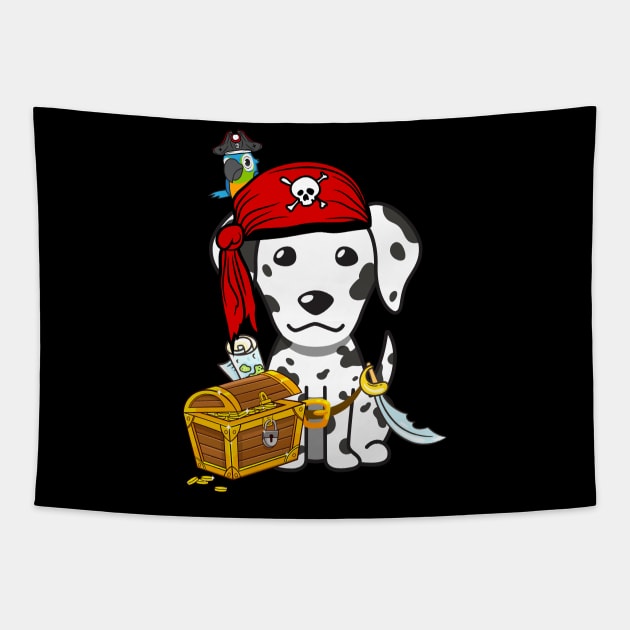 Funny dalmatian is a pirate Tapestry by Pet Station