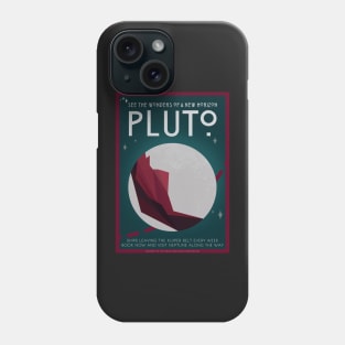 Art Deco Space Travel Poster - Pluto Phone Case