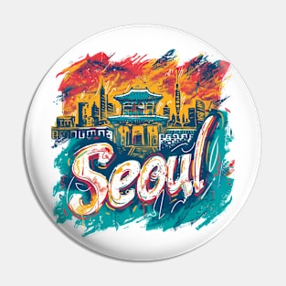 Seoul Retro South Korea t-shirt Pin