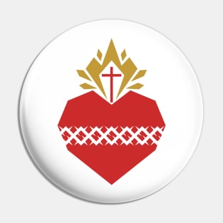 Christian illustration. Sacred Heart of Jesus. Pin