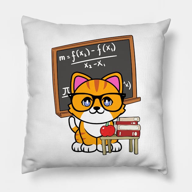 Funny Orange Cat is teaching Pillow by Pet Station