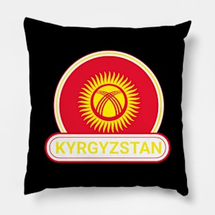 Kyrgyzstan Country Badge - Kyrgyzstan Flag Pillow